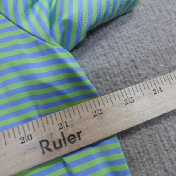 RLX Polo Shirt Large Green Blue Striped Performance Golf Club - Picture 5 of 5